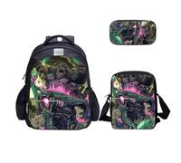 MATMO Monster Dinosaur - Juego de mochila para niños, bolsa de hombro, estuche para lápices (juego de mochila 25-5)