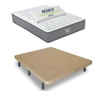 Matnature | Pack Cama Individual con Base Tapizada + Colchón Viscoelástico Nature |Firmeza Superior y Alta Adaptabilidad | Fabricación Sostenible España (Beige, 150x190)