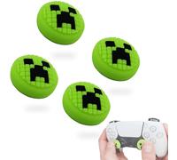 MatoSan® 4 tapas de agarre para PS4 y PS5, accesorios para mando de PS5 de PlayStation 5, accesorios de silicona | para Xbox One Series PS5 Edge Controller PS4 accesorios en estilo Minecraft