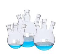Matraz de destilación cuatro bocas vidrio con alto contenido silicato | Múltiples tamaños (100 ml-2000 ml), boca biselada predeterminada(250ml 24x19x3)