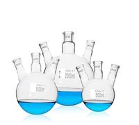 Matraz de destilación tres plazas vidrio con alto contenido silicato | Uso de destilación en laboratorio de varios tamaños(100ml 24x19x2)