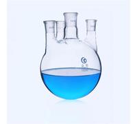 Matraz de ebullición de fondo redondo con junta molida estándar, biselado de vidrio de laboratorio de 100ml a 2000ml, con cuatro cuellos for destilación, 1 Uds.(250ml 24x19x3)