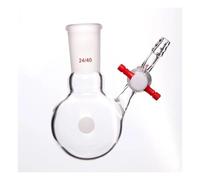 Matraz de reacción de 2 mm de apertura, válvula de PTFE, botella de reacción de un solo cuello con tapón de PTFE F53(50mL-F531950S)