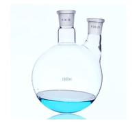 Matraz de vidrio de laboratorio de fondo redondo con junta esmerilada estándar y dos bocas, de 50 ml a 2000 ml.(1000ml 24x19)