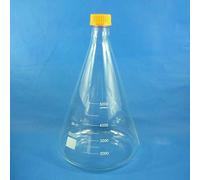 Matraz Erlenmeyer con tapón de rosca GL45 - Botella de reactivo de vidrio de laboratorio de borosilicato, 250 ml-5000 ml 1 unidad(5000ml)