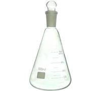 Matraz Erlenmeyer de borosilicato de 50 ml-5000 ml - Matraz cónico con junta de vidrio esmerilado y tapón for uso en laboratorio(500ml with 24/40 Stopper)