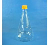 Matraz Erlenmeyer de rosca con tapón de rosca GL45, graduado, cónico, de vidrio de borosilicato, de 250 ml a 5000 ml.(3000ml)