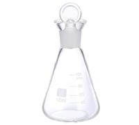Matraz Erlenmeyer de Vidrio 100ml Tapón para Química | Pared Uniforme, Área de Marcado Amplia, Graduaciones Serigrafiadas, Uso en Investigación y Educación Varios estilos