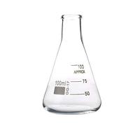 Matraz Erlenmeyer de vidrio de borosilicato, 1 unidad, matraz cónico de 50ml a 5000ml con graduaciones for uso en laboratorio(100ml)