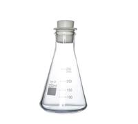 Matraz Erlenmeyer de vidrio de borosilicato de 250 ml - Matraz cónico de cuello estrecho for experimentos químicos(With Silicone Plug)
