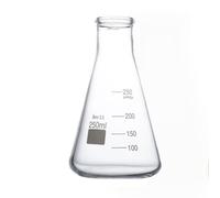 Matraz Erlenmeyer de vidrio de borosilicato de 250 ml - Matraz cónico de cuello estrecho for experimentos químicos(No Silicone Plug)