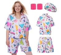 Matreeglam Disfraz de los años 80 para mujer y hombre, estilo retro de los años 90, para entrenamiento, gafas, accesorios para fiestas de carnaval, Style3, M