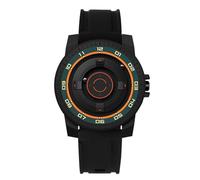 Matrícula de suspensión magnética Reloj Unisex fría de Cuarzo Impermeable para Parejas con Carcasa Negra (Círculo Verde Naranja)
