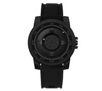 Matrícula de suspensión magnética Reloj Unisex fría de Cuarzo Impermeable para Parejas con Carcasa Negra (Círculo Negro)