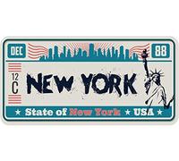 Matricula Decorativa 30,00 cm x 15,00 cm New York | Decoración Pared | Aluminio 3 mm resistente