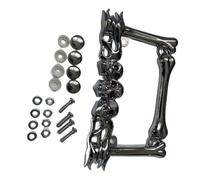 Matrícula para Motocicleta Marco para Matrícula Motocicleta, Cubierta Universal Plástico para Soporte Placas, Marco para Matrícula con Cabeza Calavera, 2024 para Fender Eliminator(Plata)