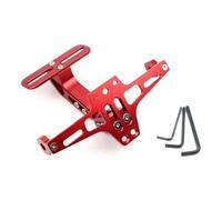 Matrícula para Motocicleta Soporte Placa Matrícula Motocicleta Ajustable Universal, Soporte Lámpara Señal Giro Trasera Aluminio CNC para Guardabarros para Fender Eliminator(Red)
