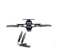 matrícula Soporte Moto Soporte Universal Matrícula Motocicleta Eliminador Guardabarros Trasero Portamatrículas(License BK 4lights)