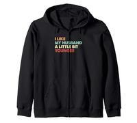 Matrimonio Esposa Divertida Me Gusta Mi Marido Un Poco Más Joven Sudadera con Capucha