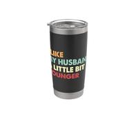 Matrimonio Esposa Divertida Me Gusta Mi Marido Un Poco Más Joven Vaso térmico de acero inoxidable de doble pared