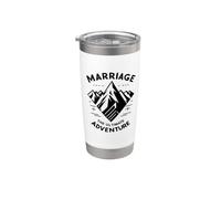 Matrimonio La mejor aventura Pareja de montaña Vaso térmico de acero inoxidable de doble pared