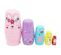 Matrioshka de madera para - Conjunto de muñecas decorativas en miniatura, figuras apilables de dibujos animados coloridas, colección de juegos atractiva para niños pequeños | Ornamento