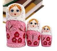 Matrioskas Rusas | 10 Piezas Figuras De Madera Apilables Pintadas A Mano - Muñecas Matrioskas de Madera - para Día de Acción de Gracias de Cumpleaños Oficinas Coche Hogar Salón Dormitorio Aula
