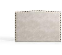 Matris Cabecero ambar para cama de 80 de tela blanco roto 115x115x8