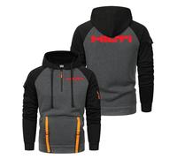 MATRIXX Chaqueta con capucha cremallera hombre Para Hi-l-ti, Mis.to algodón suave, Para otoño, invierno y días fríos, bricolaje(Dark Grey,M)