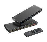 Matriz HDMI 4K 60Hz 4x2, Divisor de Interruptor PORTTA 4 en 2 con Extractor de Audio Toslink de 3.5 mm, ARC, 16 Modos EDID, 4K Downscale y Soporte Remoto IR HDMI 2.0b HDCP 2.3/2.2 HDR 3D CEC