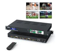 Matriz HDMI 8K 4x4 con GUI web, divisor de conmutación de matriz HDMI 2.1 8K a 60Hz 4K a 120Hz, matriz de video de montaje en rack 1U con EDID inteligente, incrustación y desincrustación de audio