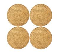 Mats Woven Table, Durable Round 13 Inch, Natural Non Slip Dish Holder, Reliable Dining Accessory Kitchen Restaurant, Practical Decor for Home Coffee Shop Tea Pot Plate Dish Serving