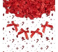 Matsa Lote 150 pcs. Lazos Rojos Navidad Regalo | Lazo Rojo de Corona Decorativo y Manualidades | Lazos de Raso Rojo para Navidad/Año Nuevo/San Valentin