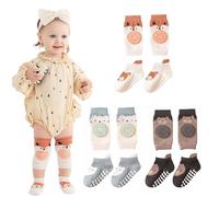 Matsizen 3 pares de rodilleras para bebés y topes, para bebés de 0 a 24 meses