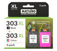 Matsuro 303 XL Multipack Cartucho de Tinta Reemplazo para HP 303 XL con Chip Compatible para HP Envy Photo 6220 6230 6234 6252 6255 6258 7100 7120 7134 7820 7830 7155 7865 Tango Tango X