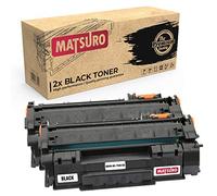 Matsuro Original | Compatible Cartucho de Toner Reemplazo para HP Q5949A 49A 7553A 53A (2 Negro)
