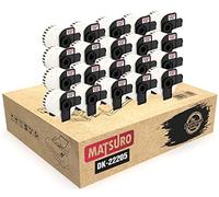 Matsuro Original | Compatibles Rollos Etiquetas Continuas Reemplazo para BROTHER P-TOUCH DK-22205 DK22205 (62 mm x 30,48 m | Paquete de 20)
