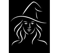 Matt Black Paperback Notebook with a Minimalist Witch Cover Design: A large 8.5x11 inch Blank Unlined Book for Decorative Display | Can also be used as a Guest Book or Journal