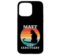 Matt Cat Sanctuary Group Familia Reunión Nombre Carcasa para iPhone 15 Pro Max