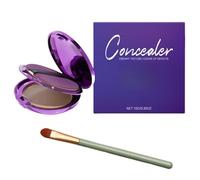 Matte Cream Concealer,Color Correcting Cream with Makeup Brush,Hydrating Long Lasting Concealer for Scars,Blemishes,And Tattoos Full Coverage