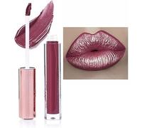 Matte Metallic Lip Gloss Long Lasting Waterproof Diamond Shimmer Liquid Lipstick, Not Stick Cup Diamond Shimmer Liquid Lipstick Makeup for Women (F, one size)