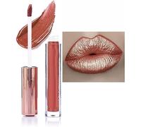 Matte Metallic Lip Gloss Long Lasting Waterproof Strong Pigmented Not Stick Cup Diamond Shimmer Liquid Lipstick Makeup for Women (B)