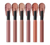 Matte Nude Lipstick, Waterproof High Pigmented Lipstick Set, 6-Color Tube Makeup Collection on Women Girls Friends, Long-Lasting Lip Colors for Party Date and Gift Use