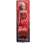 Mattel Barbie 80° Muñeca Rubia Conmemorativo En Traje Rojo Rubí