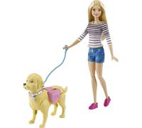 Mattel Barbie Perro Walker & Orinal Cachorro Con Rubia Muñeca