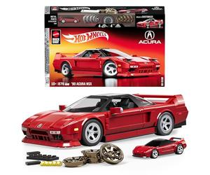 Mattel Brick Shop Hot Wheels Elite Series Acura NSX del 90 | 876 piezas, detalles realistas, pegatinas, coche metálico a escala 1:64, para adultos y niños de 10+, JFT17