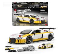 Mattel Brick Shop Hot Wheels Elite Series Juego de construcción del Audi R8 LMS de 2015 con 820piezas, Detalles realistas y Pegatinas para personalizarlo, JFT18