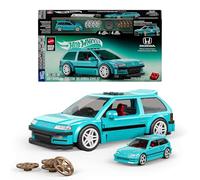 Mattel Brick Shop Hot Wheels Honda Civic EF '90 Personalizado | 248 piezas, detalles realistas, calcomanías personalizadas, coche metálico a escala 1:64, para adultos y niños de 10+, JHF62
