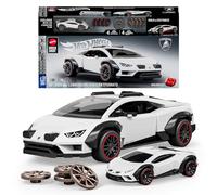Mattel Brick Shop Hot Wheels Lamborghini Huracán Sterrato | 268 piezas, detalles realistas, pegatinas personalizadas, coche metálico a escala 1:64, +10 años, JHG75