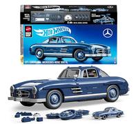Mattel Brick Shop Hot Wheels Mercedes-Benz 300 SL Kit de construcción | 1600 piezas, detalles realistas, pegatinas, coche metálico a escala 1:64, serie premium, 10+ años, HWW25